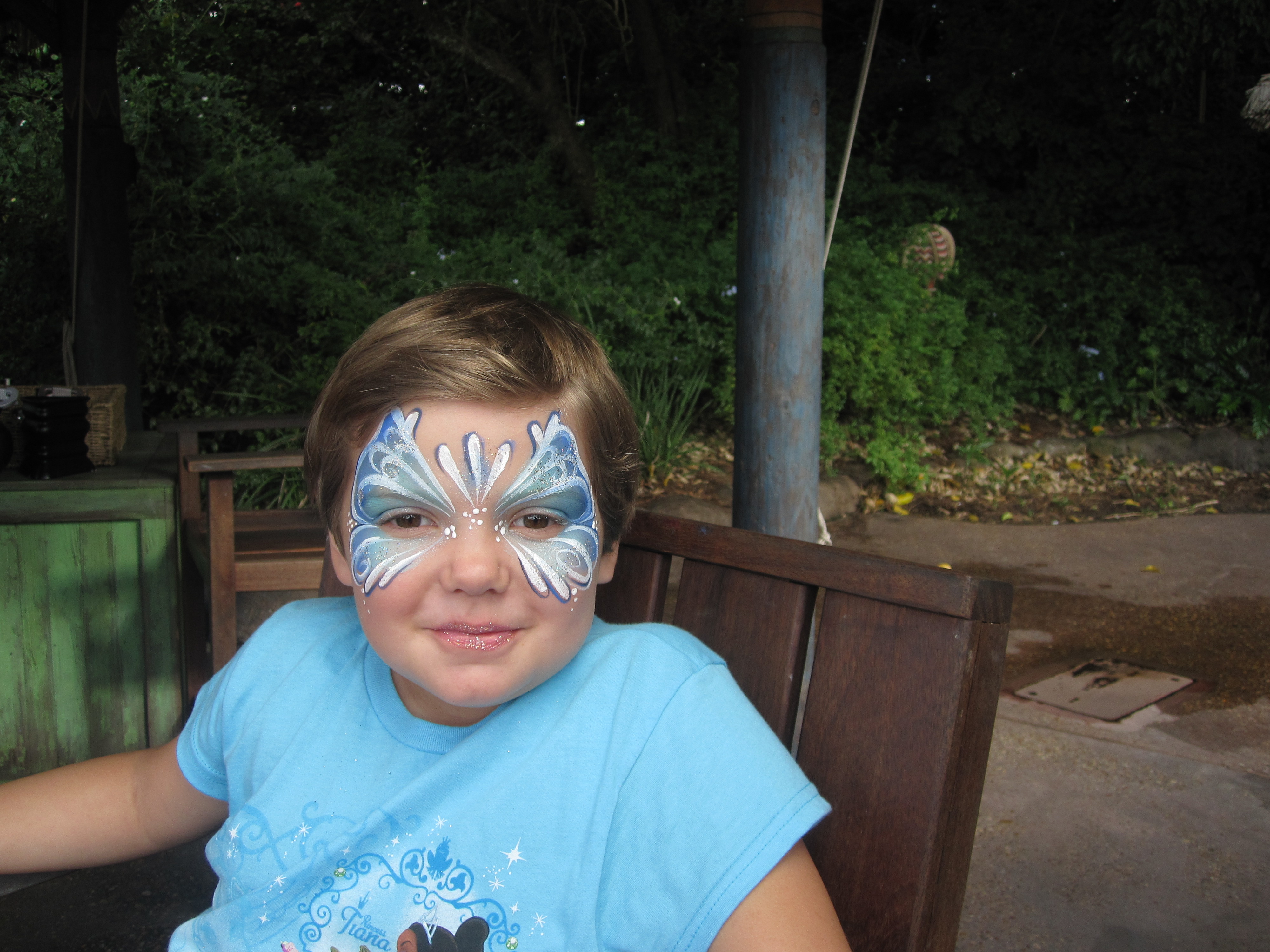 Face painting in Epcot, a must do (except when it's really, really hot)