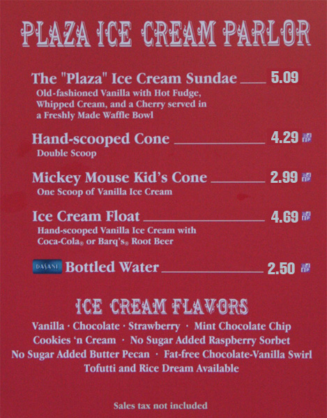 Plaza Ice Cream Shop Magic Kingdom