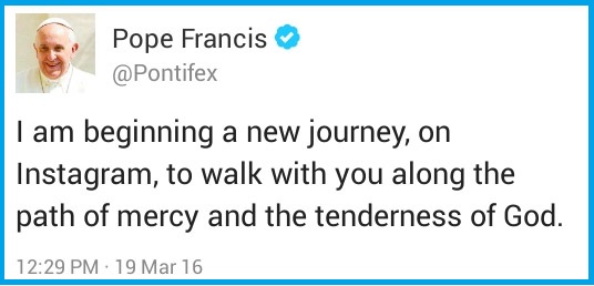 pope on instagram